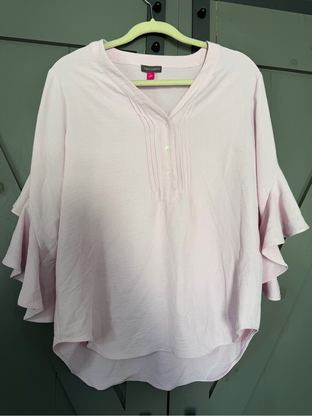 Vince Camuto Pink Ruffle Sleeve Blouse Size Small
